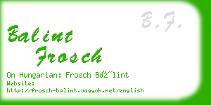 balint frosch business card